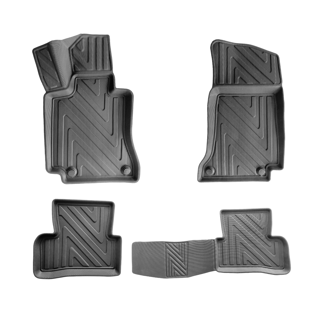 3D Fußmatten für Mercedes C Klasse W204 | 2007-2014 | Carbonfaser-Optik 1